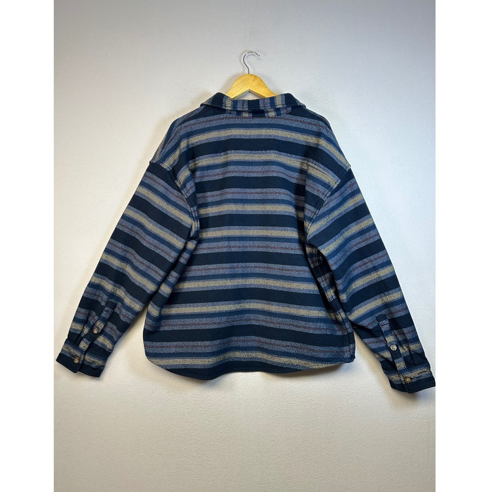 Workwear Shacket Goodfellow‎ & Co Mens XXL Striped Heavy Cotton Flannel Jacket - Picture 2 of 9